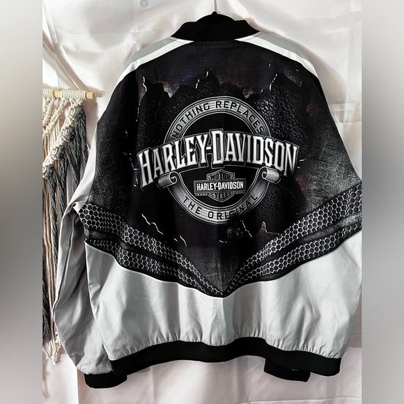 Harley Davidson Men’s 2XL Graphics Zip Slit Pockets Coat Jacket - Picture 10 of 14